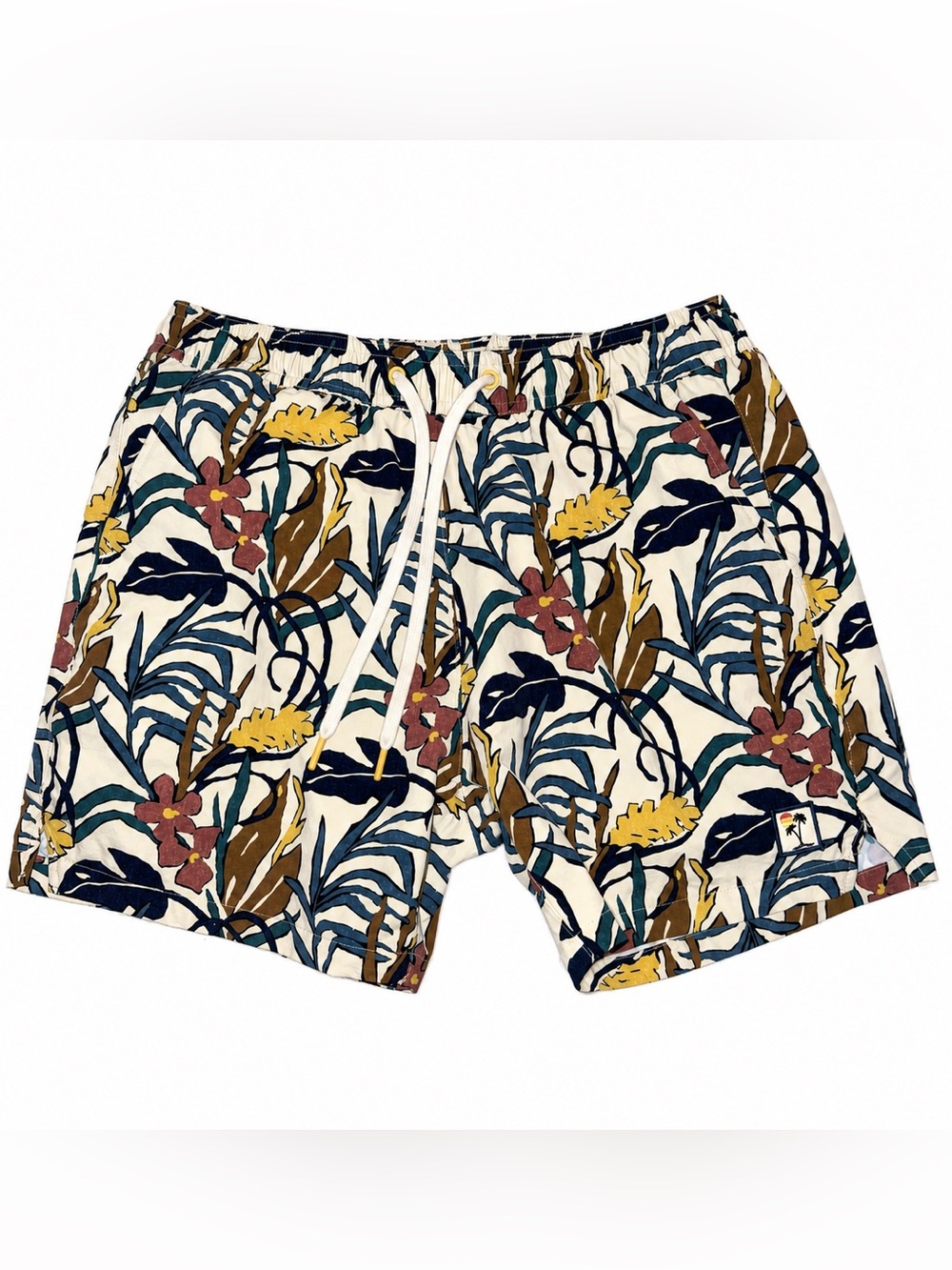 Marine Layer Swim Trunks Men’s S Tropical Floral Lined Drawstring Style 15856